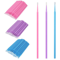 Shintop 300pcs Micro Applicator Brushes  Disposable Eyelash Extension Brushes for Makeup  Oral and Dental (Purple+Blue+Pink)