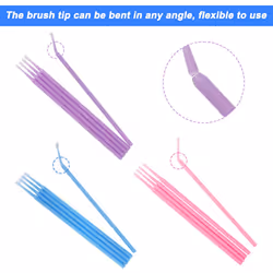 Shintop 300pcs Micro Applicator Brushes  Disposable Eyelash Extension Brushes for Makeup  Oral and Dental (Purple+Blue+Pink)