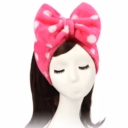 Shintop Sweet Super Soft Caroset Polka Dots Wash Cosmetic Headband Hairlace (Rose Polka dots)