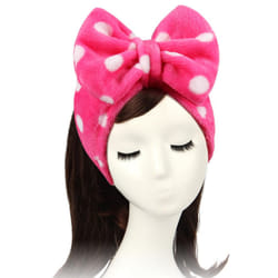 Shintop Sweet Super Soft Caroset Polka Dots Wash Cosmetic Headband Hairlace (Rose Polka dots)