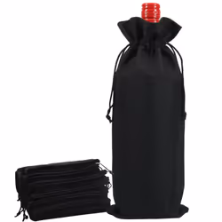 Shintop 10pcs Jute Wine Bags  14 x 6 1/4 inches Hessian Wine Bottle Gift Bags with Drawstring for Party Halloween Festival Gi ...