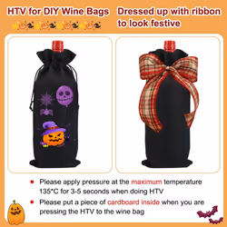 Shintop 10pcs Jute Wine Bags  14 x 6 1/4 inches Hessian Wine Bottle Gift Bags with Drawstring for Party Halloween Festival Gift Favors (Blac