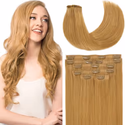 Seamless Hair Extensions Clip in Human Hair Ultra-Thin Tape Weft With Clips Blonde Clip in Hair Extensions New Technology Ult ...