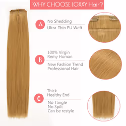 Seamless Hair Extensions Clip in Human Hair Ultra-Thin Tape Weft With Clips Blonde Clip in Hair Extensions New Technology Ultra Invisible Strawberry B