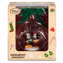 Mickey and Minnie Mouse Glass Sketchbook Ornament - Holiday 2016
