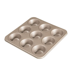 For Bake Carbon Steel Nonstick Bakeware Muffin Pan (9-Cup)
