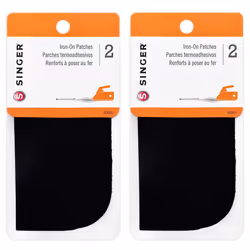 Singer 5-inch-by-5-inch Iron-On Patches Black 2 per Package 2 Pack