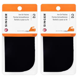 Singer 5-inch-by-5-inch Iron-On Patches  Black  2 per Package 2 Pack