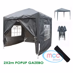MCC Pop-up Gazebo 2m x 2m With Sides - Grey