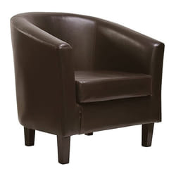MCC@Home Faux Leather Tub Chair Armchair club Chair for Dining Living Room & Cafe - Brown