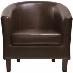 MCC@Home Faux Leather Tub Chair Armchair club Chair for Dining Living Room & Cafe - Brown