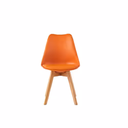 MCC Dining Chairs with Wooden Legs Soft Cushion Pad Stylish DELUXE Retro EVA - Orange, 2