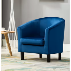 MCC® Velvet Fabric Tub Chair Armchair Club Chair for Dining Living Room & Cafe - Blue