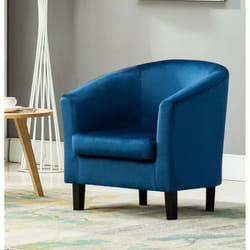 MCCÂ® Velvet Fabric Tub Chair Armchair Club Chair for Dining Living Room & Cafe - Blue