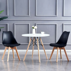 Dining Chairs by MCC Designer Side Chairs Wooden Legs Office Home Commercial EVA - Black