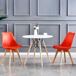 Dining Chairs by MCC Designer Side Chairs Wooden Legs Office Home Commercial EVA - Red
