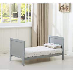 MCCÂ® BABY BED Wooden Baby Cot Bed "Orlando" with Top Changer & Water repellent Mattress - Grey