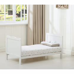 MCCÂ® BABY BED Wooden Baby Cot Bed "Orlando" with Top Changer & Water repellent Mattress - White