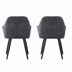 MCC Faux Matte Suede Leather Dining Chairs | Accent Chairs home & restaurants, Adrian 2x - Grey