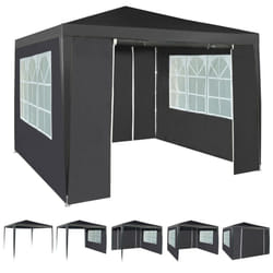 3x3m Joint Gazebo with 4 Side Panels and Clip Party Tent Marquee - Grey