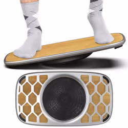 BASE+ Standing Desk Balance Board - Balance Board Standing Desk Safe Easy to Use Non-Distracting Bamboo Aluminum Balance Boar ...