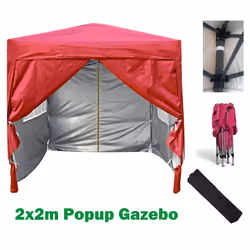 MCC Pop-up Gazebo 2m x 2m With Sides - Red