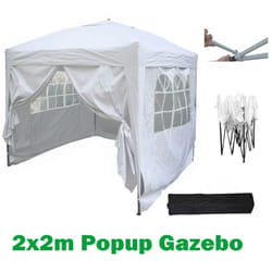 MCC Pop-up Gazebo 2m x 2m With Sides - White