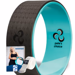 Yoga Wheel with eBook & Yoga Strap - comfortable & Durable Yoga Balanc