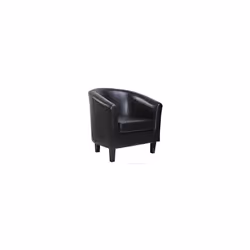 MCC@Home Faux Leather Tub Chair Armchair club Chair for Dining Living Room & Cafe - Black
