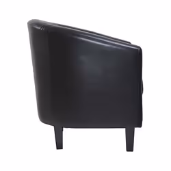 MCC@Home Faux Leather Tub Chair Armchair club Chair for Dining Living Room & Cafe - Black
