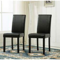 MCC Set of 2 Faux Leather Dining Chairs For Home & Commercial - Black