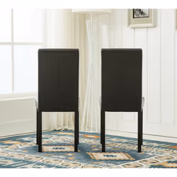 MCC Set of 2 Faux Leather Dining Chairs For Home & Commercial - Black