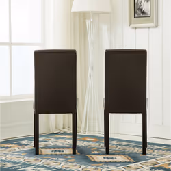 MCC Set of 2 Faux Leather Dining Chairs For Home & Commercial - Brown