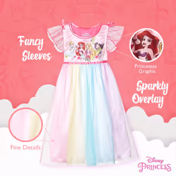 Disney Girls' Princess Fantasy Gown Nightgown  PRINCESS PARTY GOWN 4