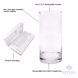 Royal Imports Glass Cylinder Flower Centerpiece Vases Set of 3 - Hurricane Candle Holder for Pillar, Floating, Tealights - Use for Floral, Wedding Tab