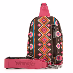 Wrangler Aztec Crossbody Sling Bags for Women Cross Body Purse with Detachable Strap WG2205-210HPK
