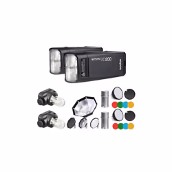 2*Godox AD200 Pocket Speedlite Flash+Softbox+Color Filter+Diffuser Kit