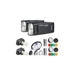2*Godox AD200 Pocket Speedlite Flash+Softbox+Color Filter+Diffuser Kit