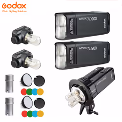 Godox AD200 Speedlite Flash+AD-B2 Flash Head+Color Filter+Diffuser Kit