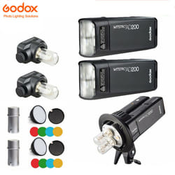 Godox AD200 Speedlite Flash+AD-B2 Flash Head+Color Filter+Diffuser Kit