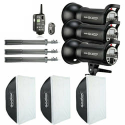 3x Godox SK400II 400Ws Studio Flash Strobe Light+Trigger+Softbox Kit
