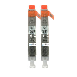 Compatible 2 Go Inks Grey Ink Cartridges to replace Canon CLI-571GY  / non-OEM for PIXMA Printers