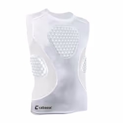 Cabasse Youth Padded Protective Shirt  Chest Rib Protector Heart Guard Sternum Shirt for Football Paintball Baseball (White   ...