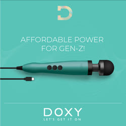Doxy USB-C Wand Body Massager | Multi Speed Strong Vibration Vibrator |Turquoise