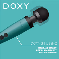 Doxy USB-C Wand Body Massager | Multi Speed Strong Vibration Vibrator |Turquoise
