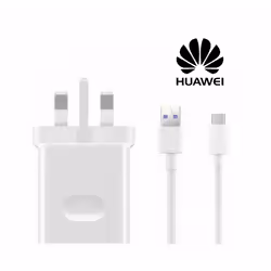 Huawei HW-050450B00 SuperCharge 4.5A White UK Charger with Type-C Data Cable