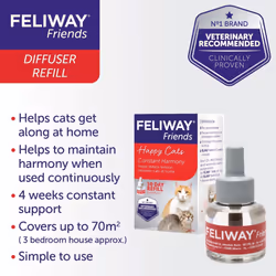 Friends 30 Day Refill, helps to reduce conflict in multi-cat households, helping cats get along better - 48ml