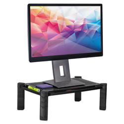 Mount-It! Desktop Computer Monitor Riser - Height Adjustable Tabletop Stand Shelf for PC and Laptop Displays and Printers  19 x 13 Inch  6.6  High  Bl