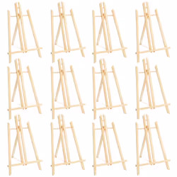 Wood Table Top Easels Bulk Easel Stands for Painting Canvases (13.8 in 12 Pack)