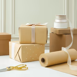 Brown Kraft Paper Roll (250mm x 30.5m) Brown Paper Packing Roll - Ideal for Arts, Crafts, Gifts, Postal, Shipping, Wrapping, Floor Covering, Table